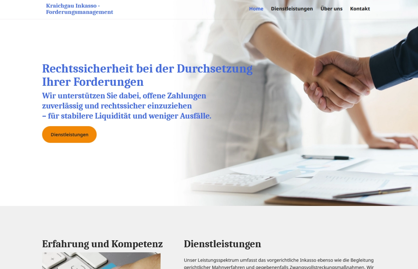 Startseite von kraichgau-inkasso.de