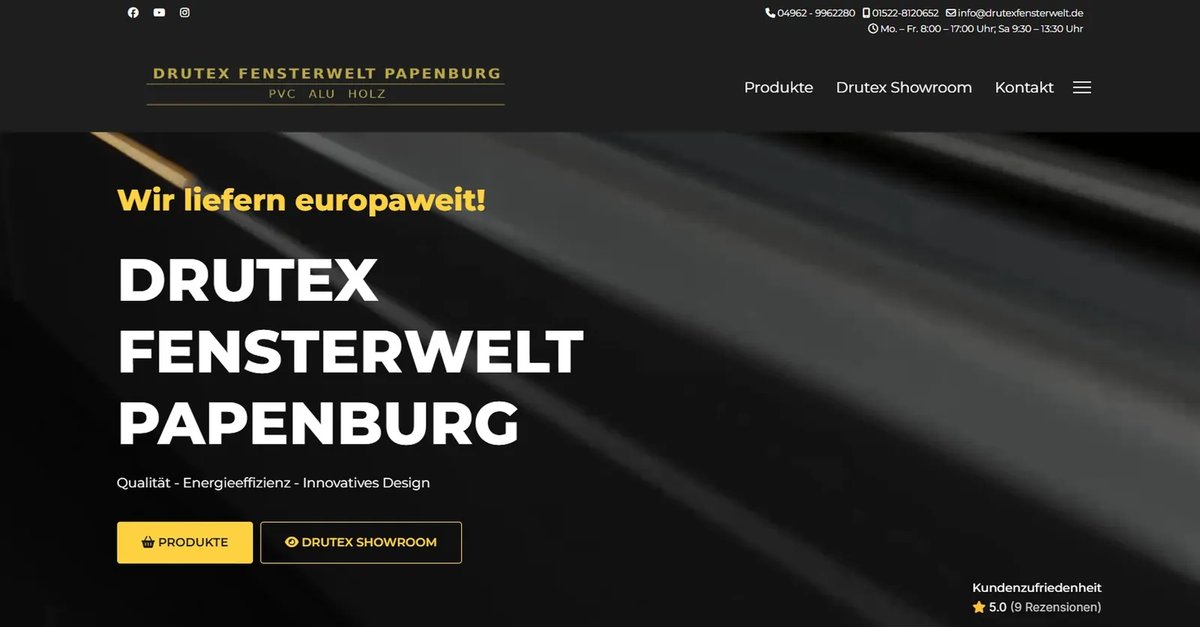 Fallstudie: Webseite für DRUTEX Fensterwelt Papenburg